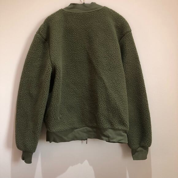 Zyia Active Women's Olive Flying V Fleece Jacket Size Medium Green Full Zip - Picture 6 of 10